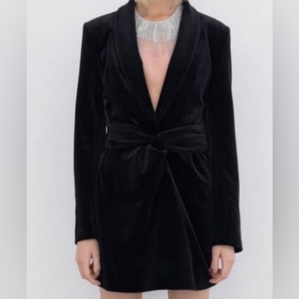 Black Velvet Zara Jacket Dress